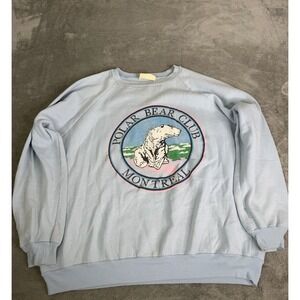 Vintage 90s Polar Bear Club Montreal Sweatshirt Men's Size XL Blue